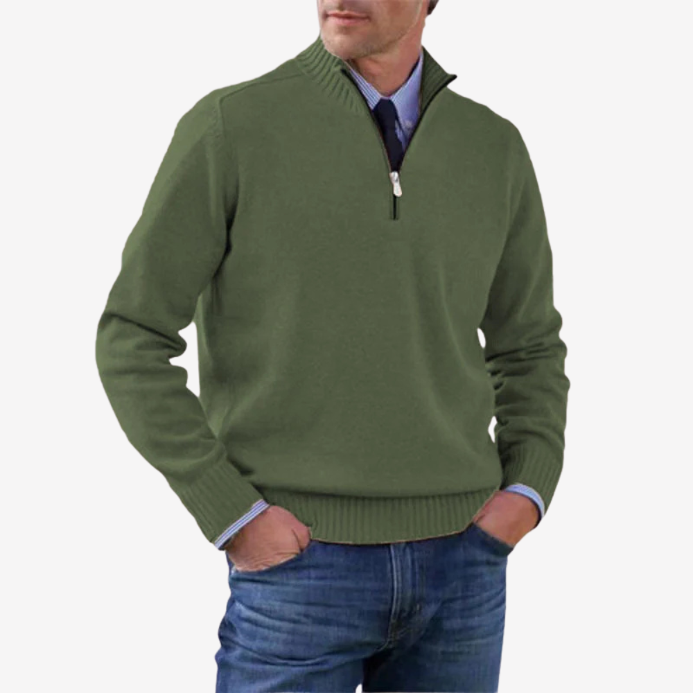 Casual Half Zip Knit Sweater for Men