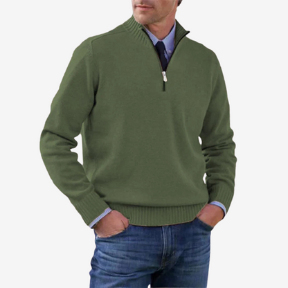 Casual Half Zip Knit Sweater for Men