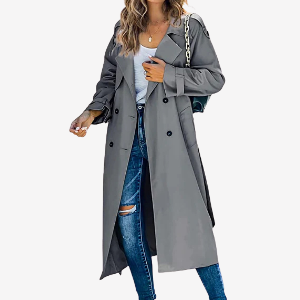Stylish Double-Breasted Trench Coat for Women
