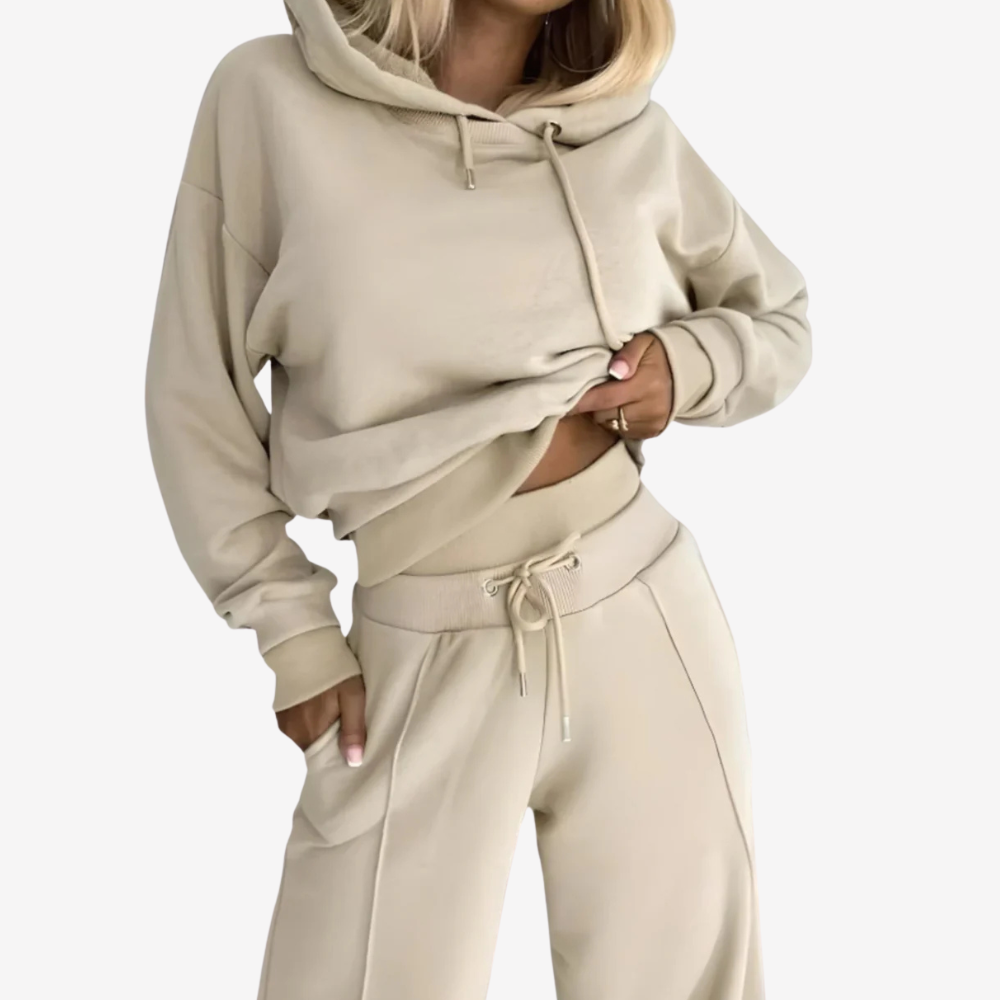 Cozy Wide-Leg Hoodie Pant Set for Women