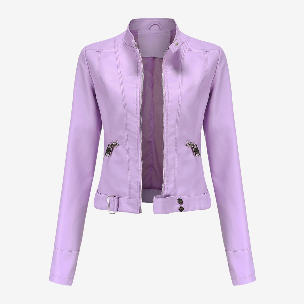 Chic Faux Leather Biker Jacket for Women