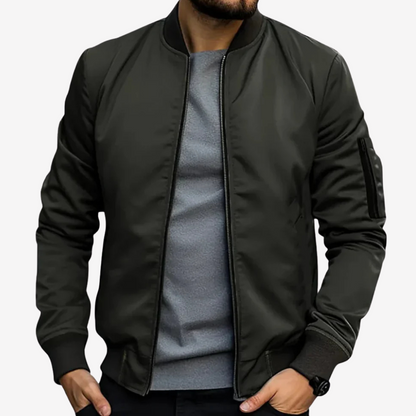 Sleek Satin Bomber Jacket for Men