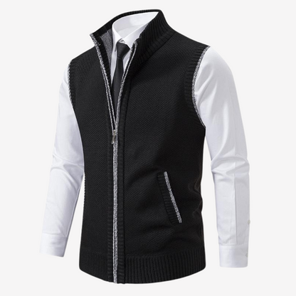 Wool Knit Zip Vest for Men