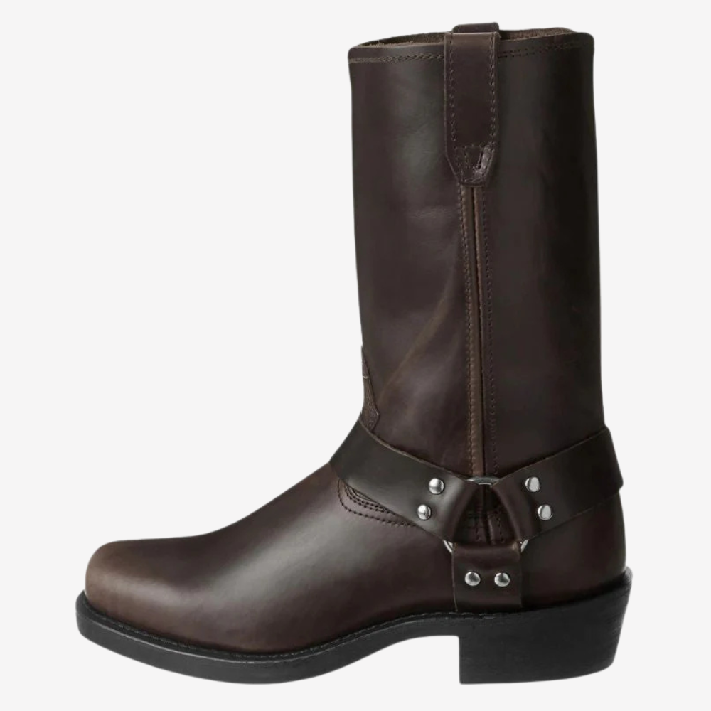 Rugged Leather Harness Boots for Men
