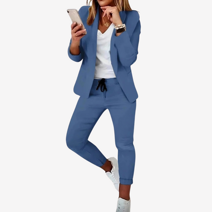 Trendy Blazer and Jogger Pant Set for Women