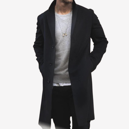 Chic Longline Wool Blend Overcoat for Men