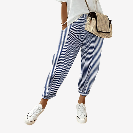 Relaxed Striped Casual Pants for Women