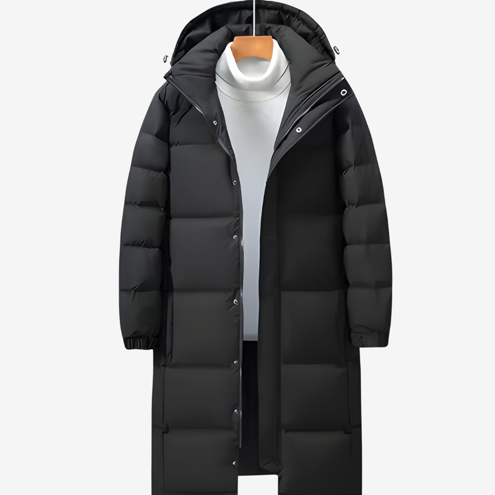Warm Longline Puffer Coat for Men