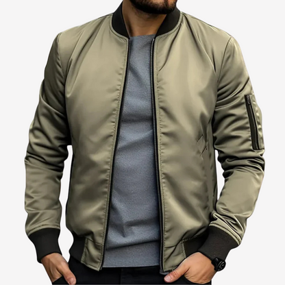 Sleek Satin Bomber Jacket for Men