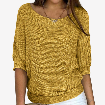 Chic Off-Shoulder Knit Sweater for Women