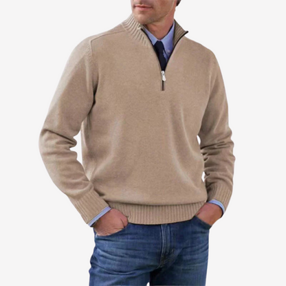 Casual Half Zip Knit Sweater for Men