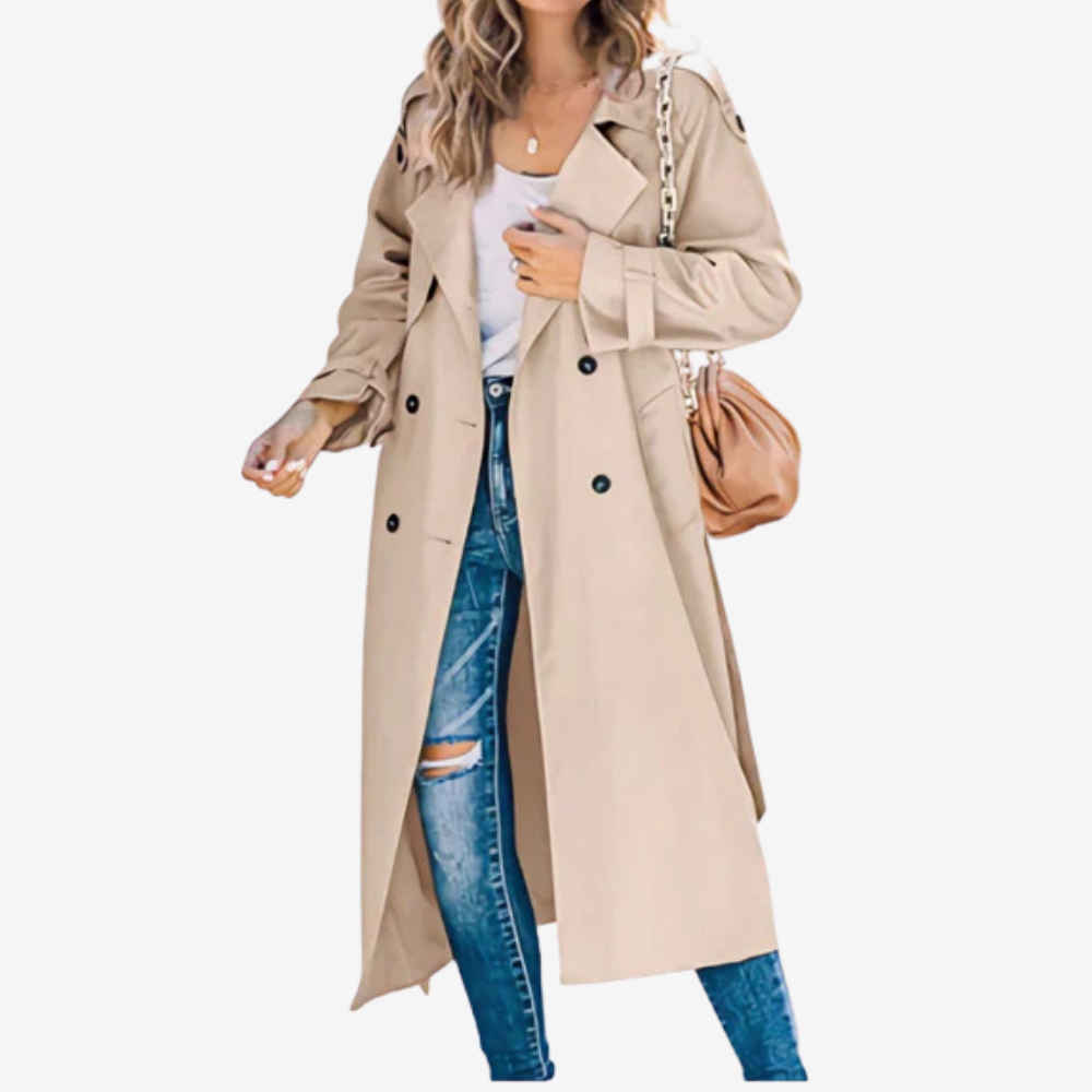 Stylish Double-Breasted Trench Coat for Women