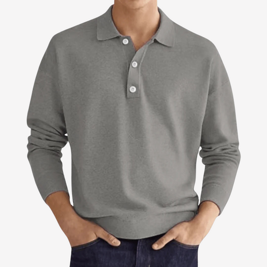 Trendy Long Sleeve Polo Shirt for Men
