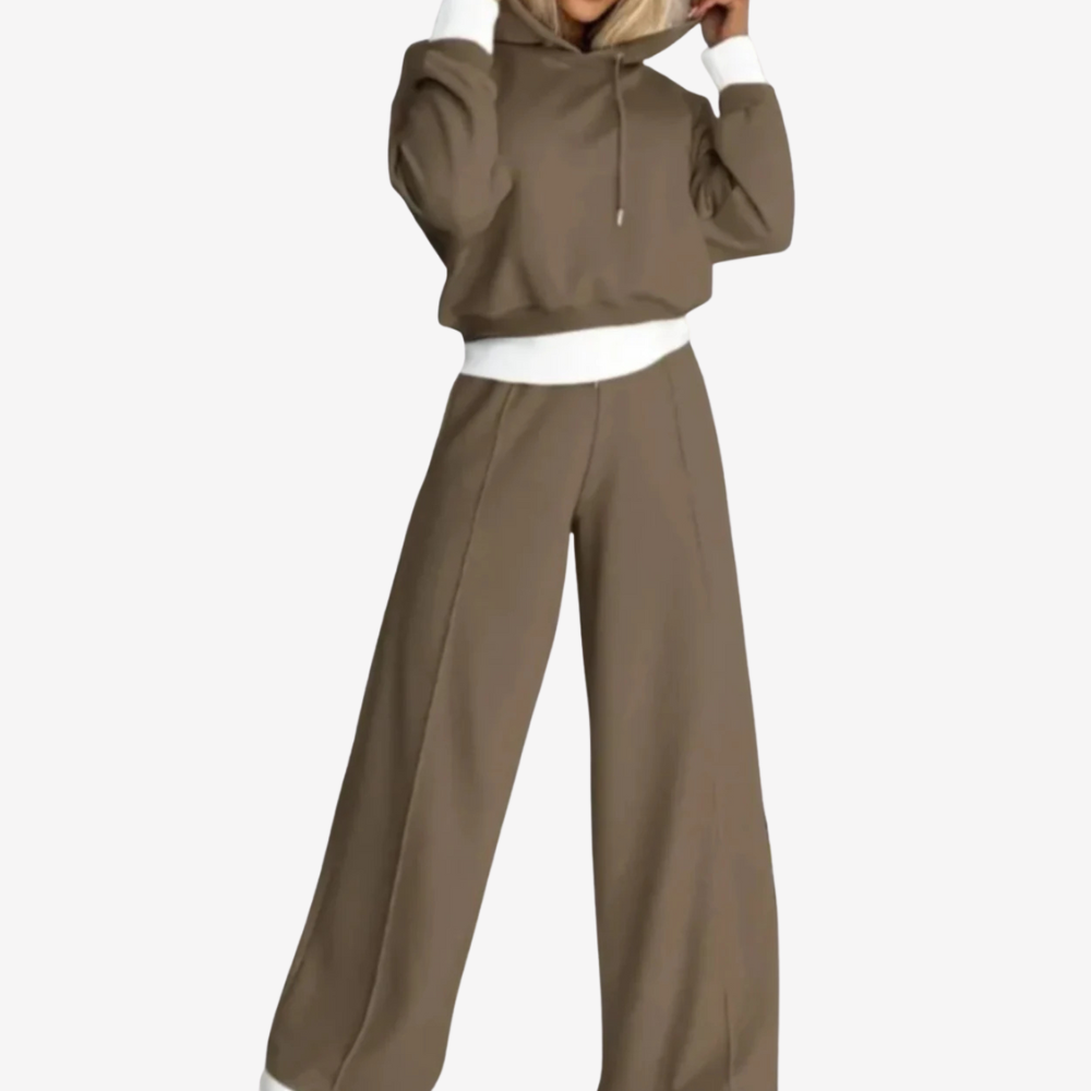 Cozy Wide-Leg Hoodie Pant Set for Women