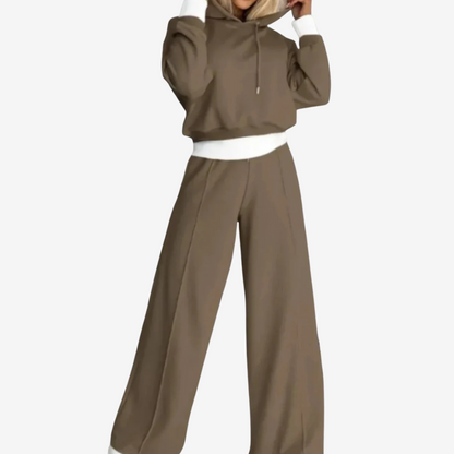 Cozy Wide-Leg Hoodie Pant Set for Women
