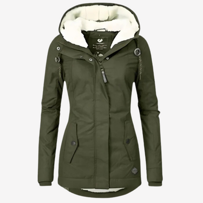 Warm Fleece-Lined Hooded Parka Coat for Women
