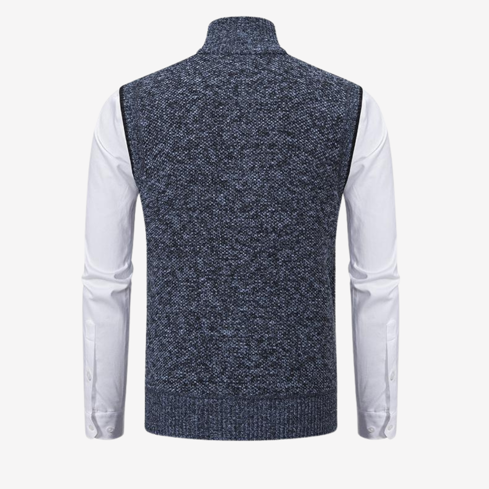 Wool Knit Zip Vest for Men