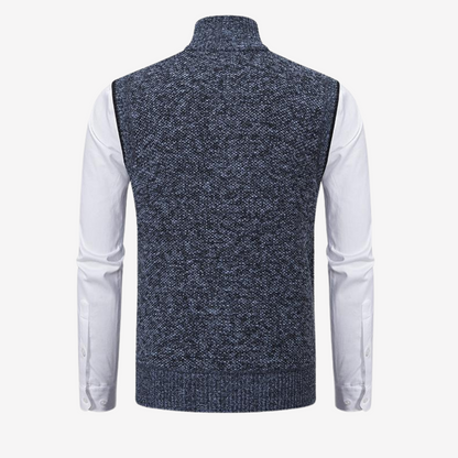 Wool Knit Zip Vest for Men