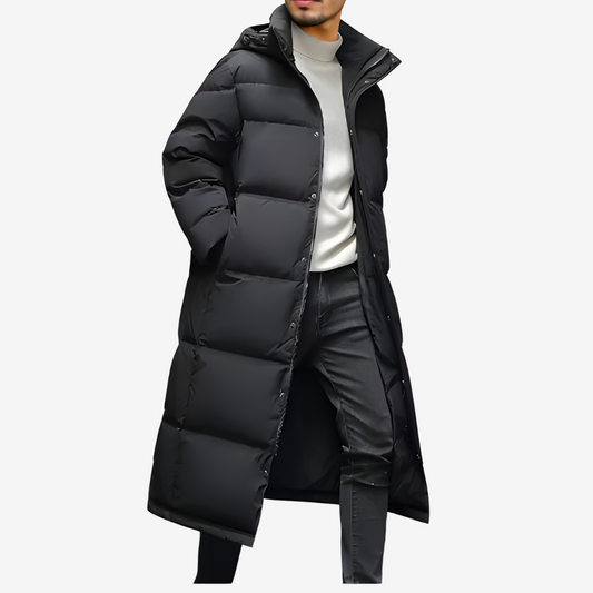 Warm Longline Puffer Coat for Men