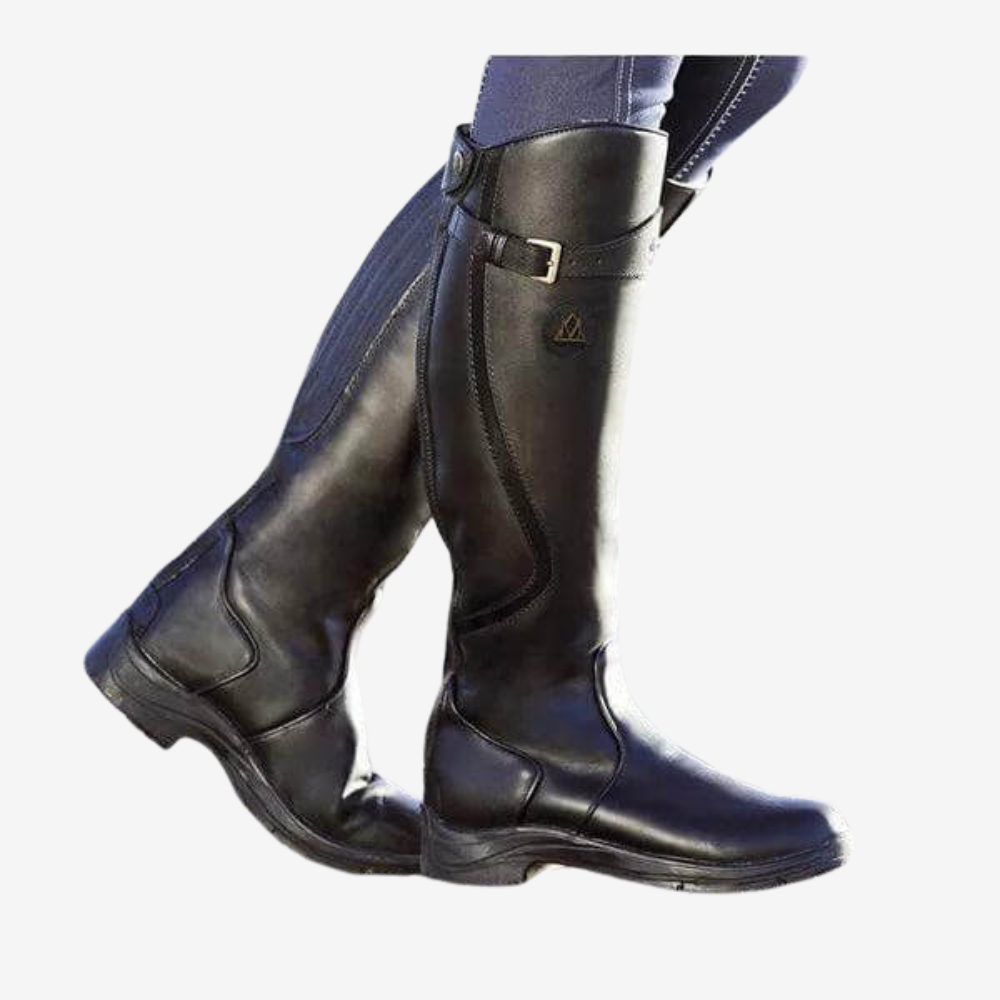 Vintage Suede Knee-High Riding Boots for Women