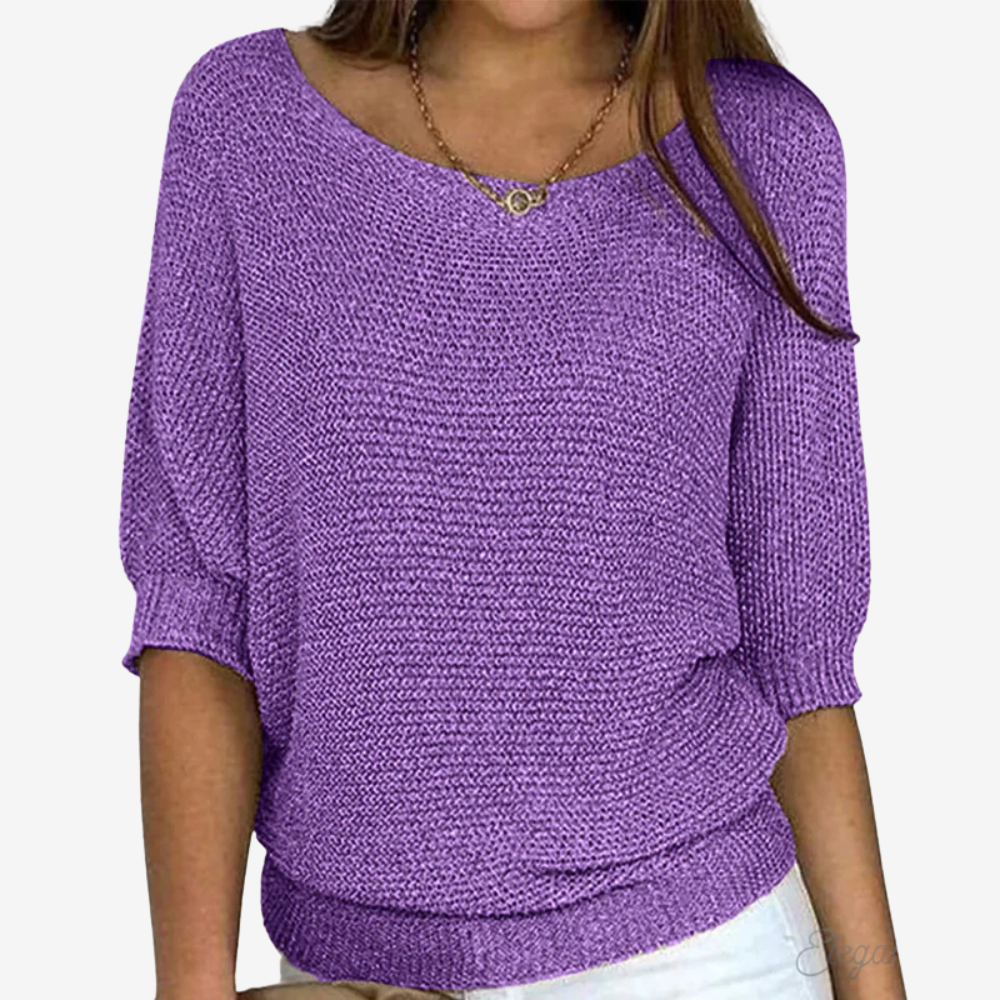 Chic Off-Shoulder Knit Sweater for Women