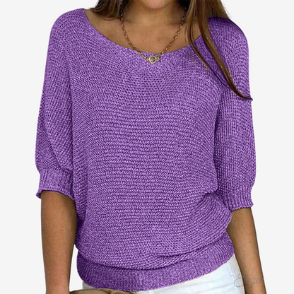 Chic Off-Shoulder Knit Sweater for Women
