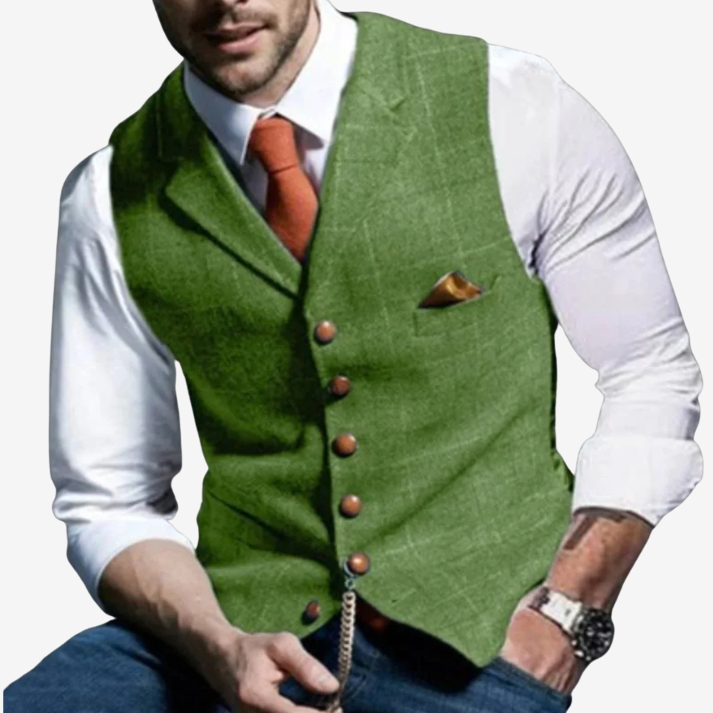 Classic Wool Blend Suit Vest for Men