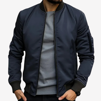 Sleek Satin Bomber Jacket for Men