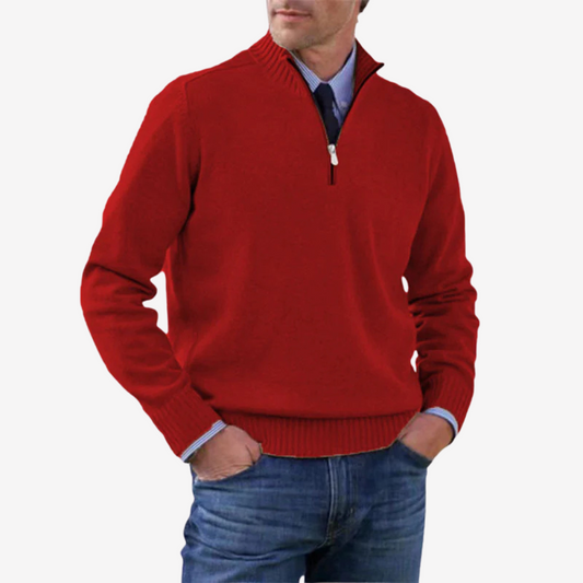 Casual Half Zip Knit Sweater for Men
