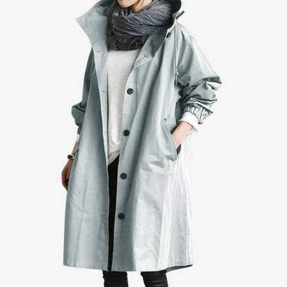 Lightweight Hooded Trench Coat for Women