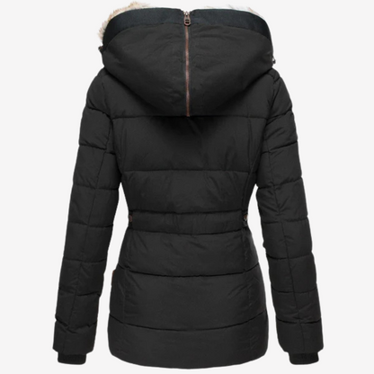 Warm Faux Fur Hooded Puffer Jacket for Women