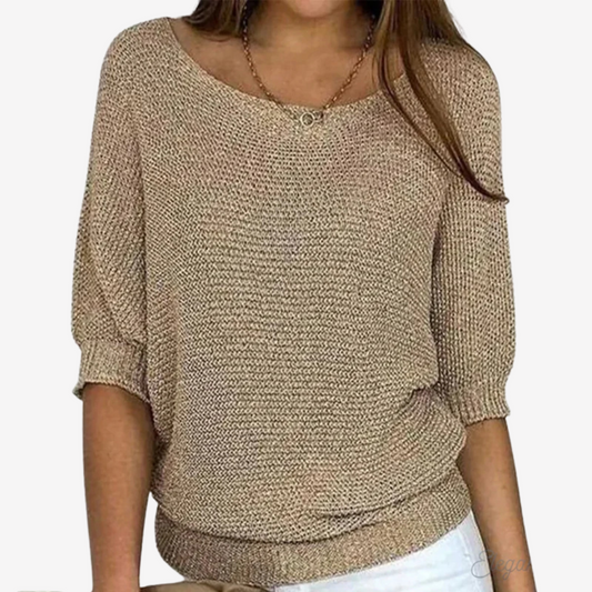 Chic Off-Shoulder Knit Sweater for Women