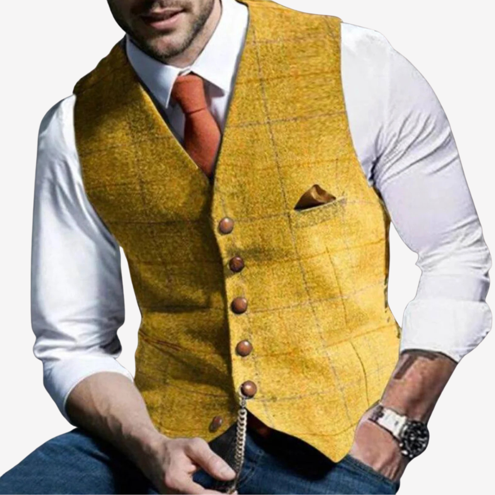 Classic Wool Blend Suit Vest for Men