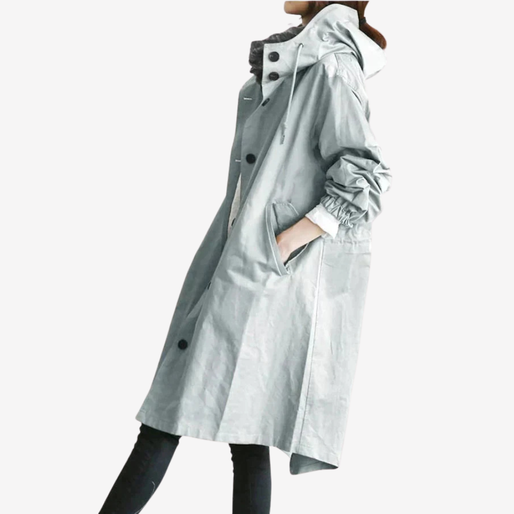 Lightweight Hooded Trench Coat for Women