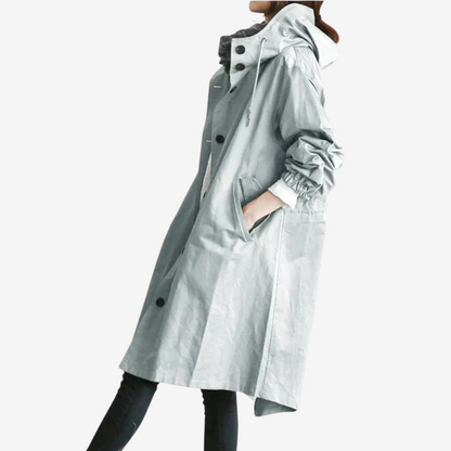 Lightweight Hooded Trench Coat for Women
