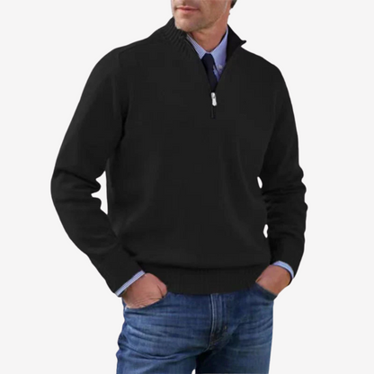 Casual Half Zip Knit Sweater for Men