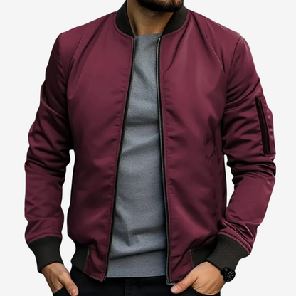 Sleek Satin Bomber Jacket for Men