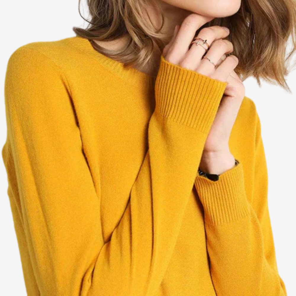 Chic Crewneck Knit Sweater for Women