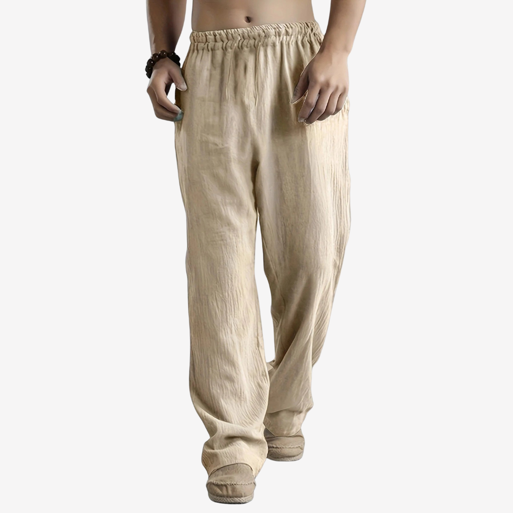 Casual Wide-Leg Elastic Waist Pants for Men