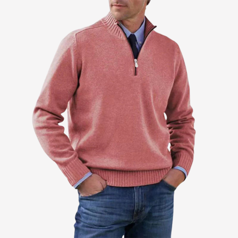 Casual Half Zip Knit Sweater for Men