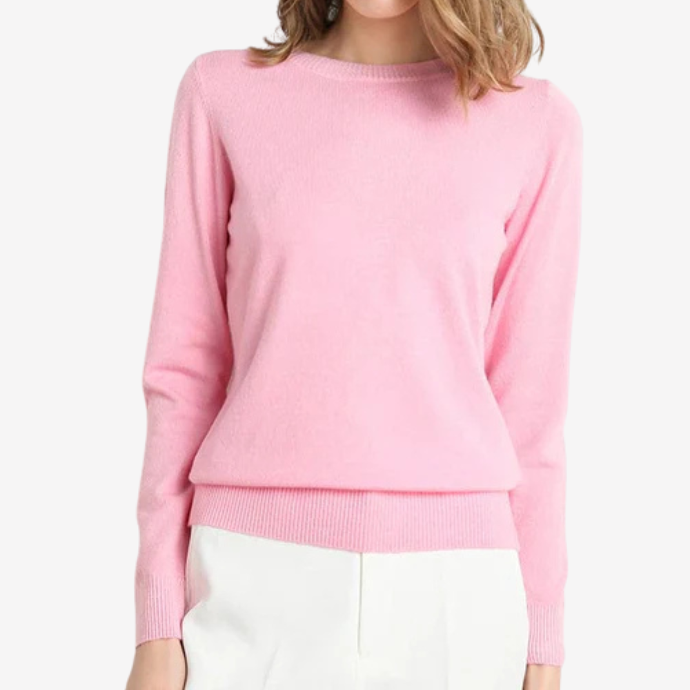 Chic Crewneck Knit Sweater for Women